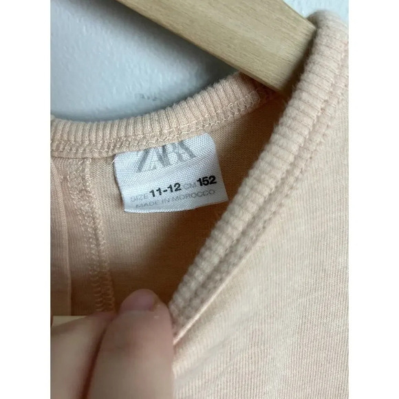 Zara Cotton Short Sleeve Jumpsuit Size 11-12 Tie Waist Pockets Kids Girl’s - Picture 3 of 6